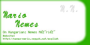 mario nemes business card